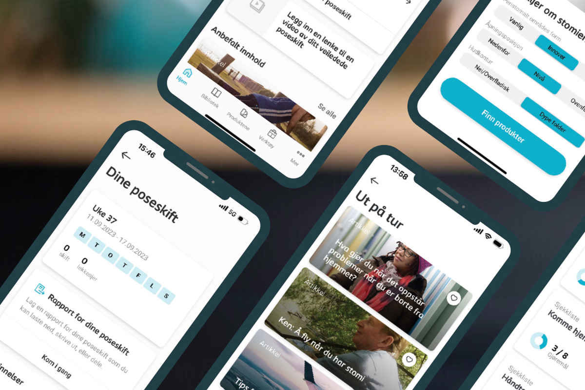 App-innhold på en mobilskjerm
